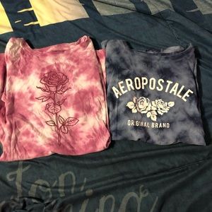 2 Aeropostale tie-dye shirts pink and blue